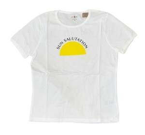 NWT J. Crew White W/Yellow "Sun Salutation" Graphic T-Shirt - SIZE MEDIUM